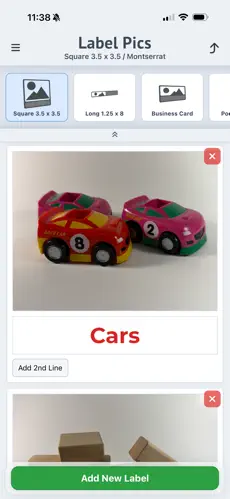 Label format picker