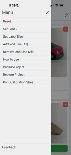 App menu